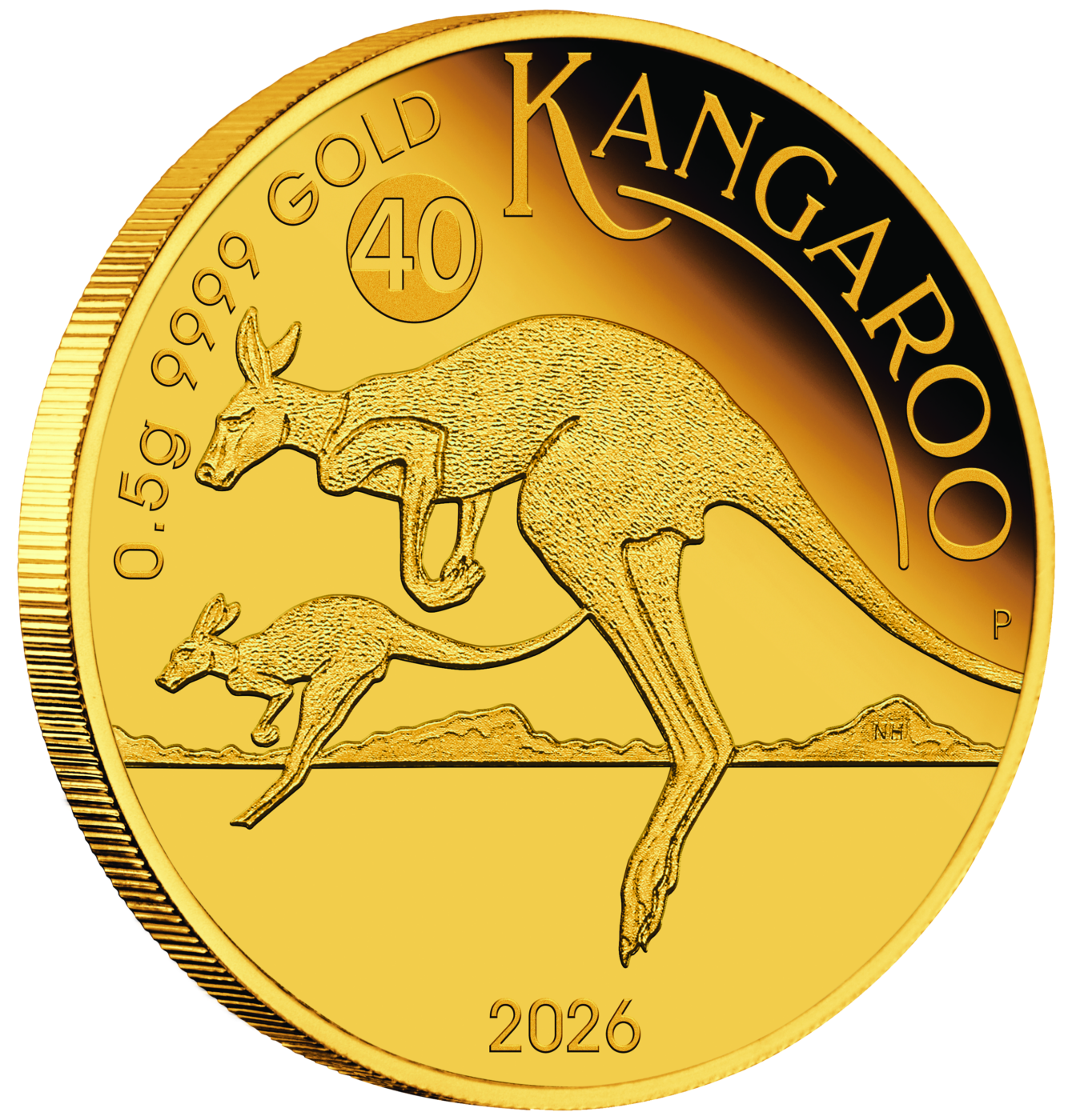 Australia Kangaroo 2026 $2 Mini Roo 0.5g Gold Proof Coin in Card