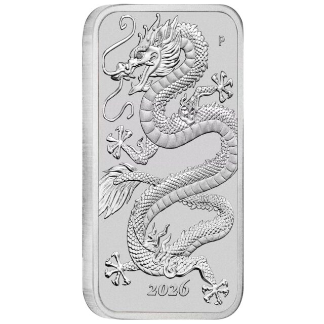 2026 Perth Mint Dragon Rectangular 1oz Silver Bullion Coin