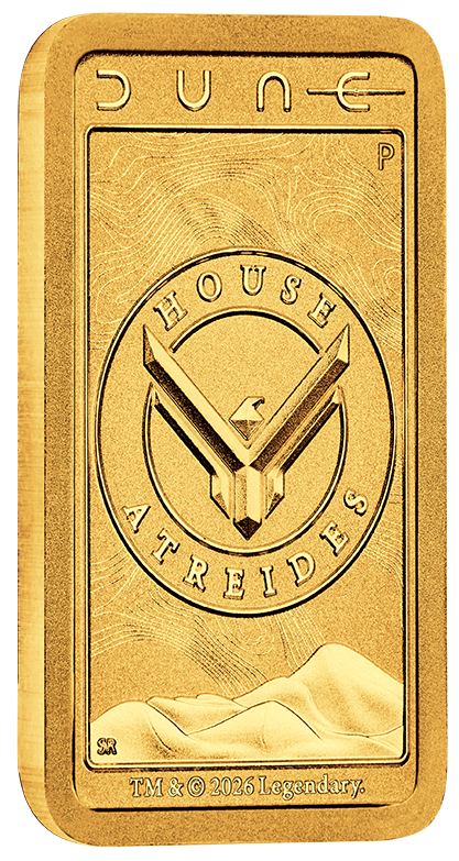 Dune™ – House Atreides 2026 1g Gold Minted Bar