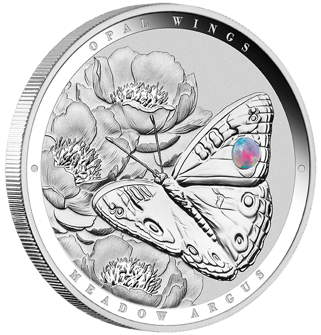 2026 Australian Opal Wings – Meadow Argus 1oz Silver Proof Coin with Opal Insert
