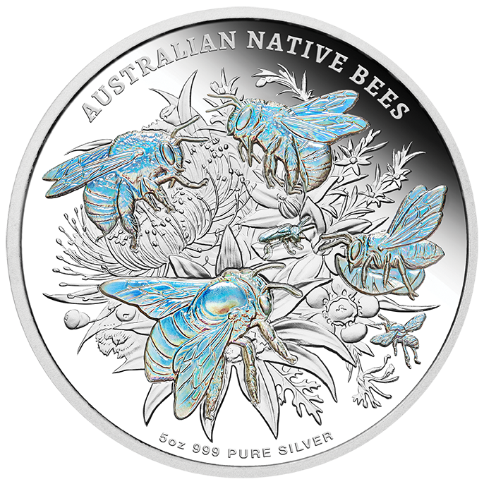 2026 Australian Native Bees - Special Release 5oz Proof Hologram Silver Coin