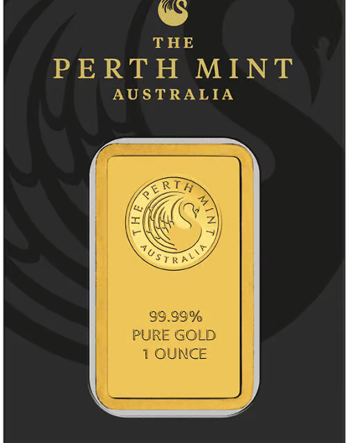 Perth Mint 1oz Gold Minted Bar in Assay Card