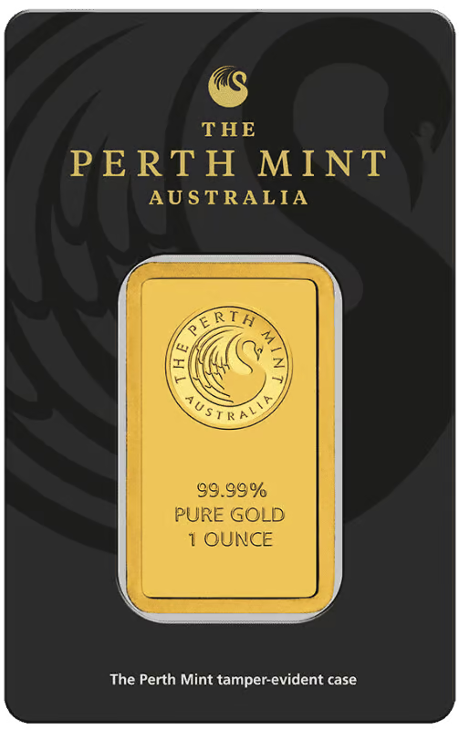 Perth Mint 1oz Gold Minted Bar in Assay Card