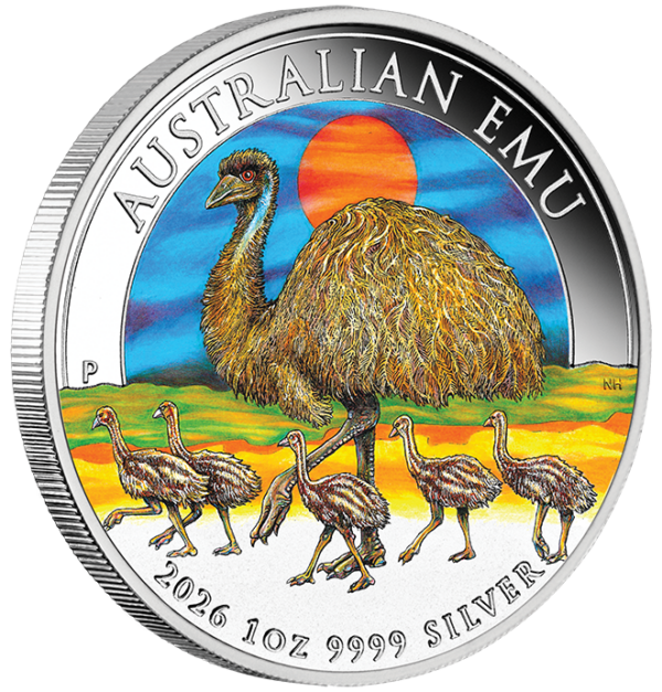 2026 Australian Emu 1oz Silver Perth Mint Coloured Coin