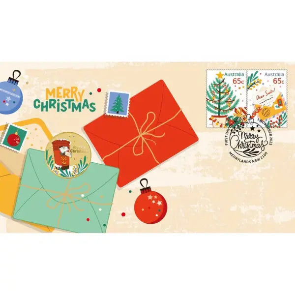 2023 MERRY CHRISTMAS $1 STAMP & COIN COVER PNC – PERTH MINT