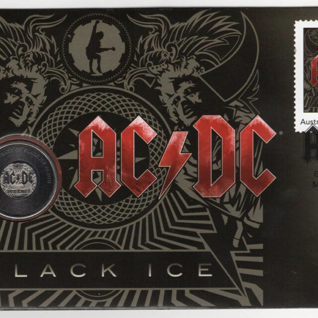 2022 AC/DC BLACK ICE 15TH ANNIVERSARY 20C STAMP & COIN COVER PNC