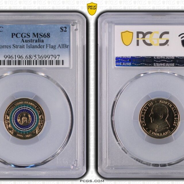 2025-C $2 Torres Strait Islander Flag Coloured Coin – PCGS MS68
