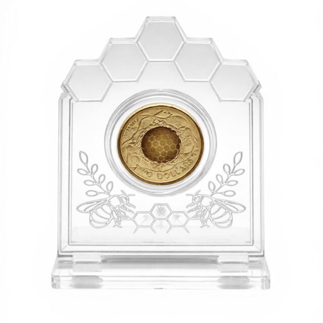 2022 Australian Honeybee $2 Coin + Display Stand