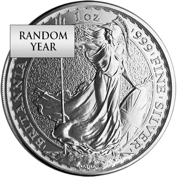 Great Britain 1oz Silver Britannia Coin (Secondary Market - Random Year)