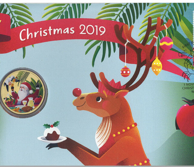 2019 MERRY CHRISTMAS $1 STAMP & COIN COVER PNC