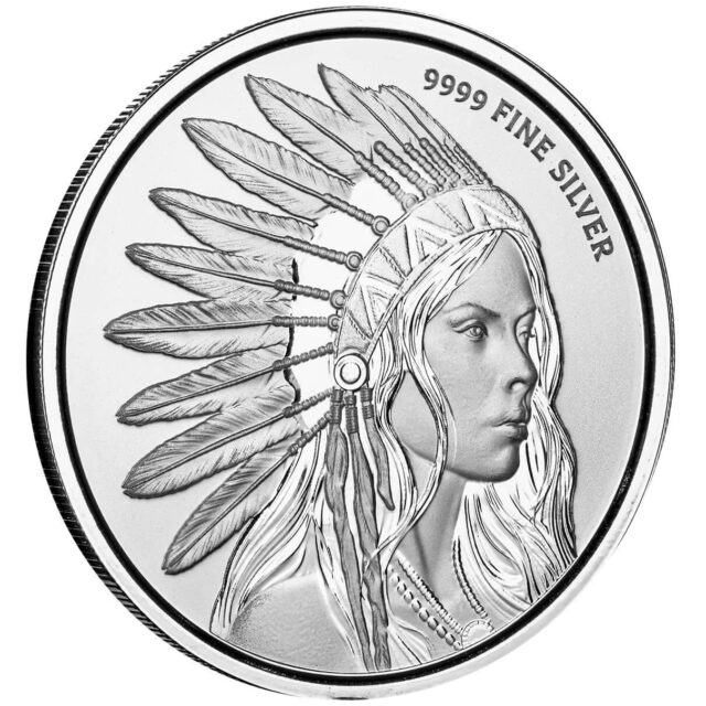 Scottsdale Mint Buffalo Girl 1oz Silver Bullion Round – .9999 Fine Silver