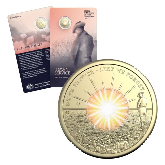 2026 $2 Dawn Service ‘C’ Mintmark Coloured Uncirculated Coin