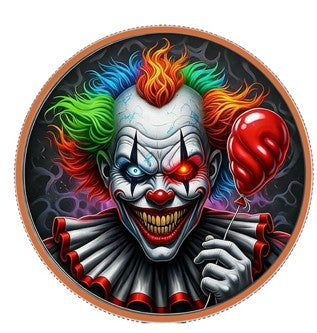 Dark Circus Clown 1oz .999 Fine Copper Round with Numbered Display Card