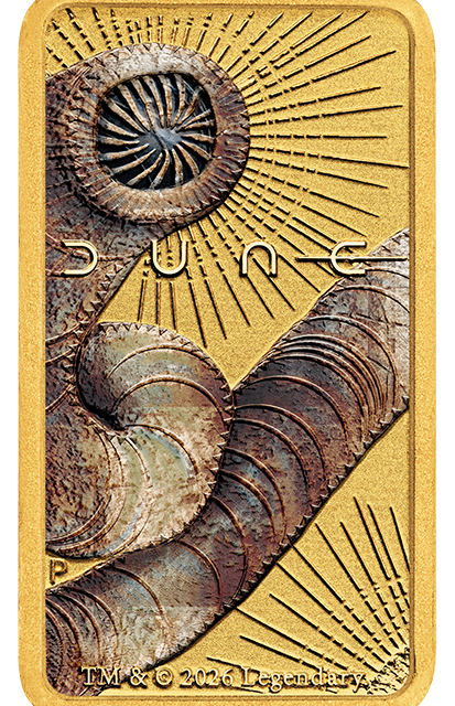 Dune 1g Gold Coloured Minted Bar