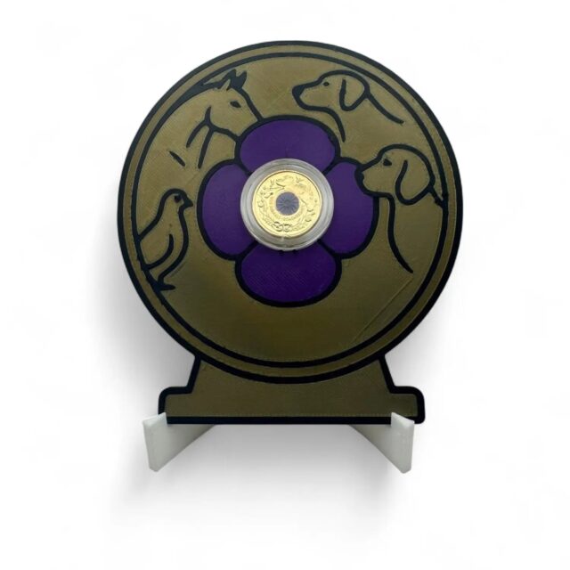 Purple Poppy $2 Card Coin Display – 3D Printed with Capsule & Stand
