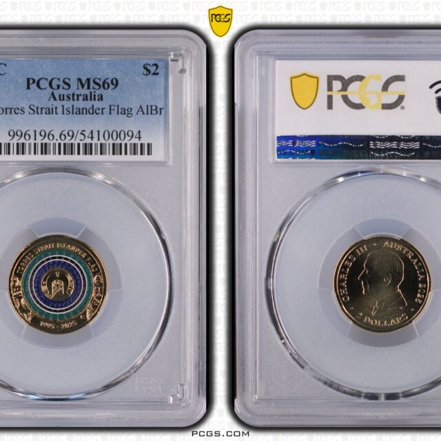 2025-C $2 Torres Strait Islander Flag Coloured Coin – PCGS MS69 (Top Pop)