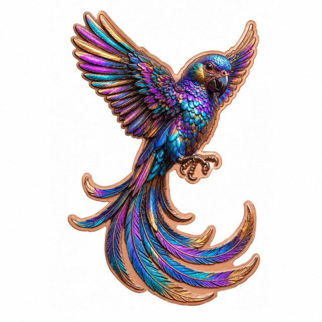 Rainbow Parrot Shaped 1oz Copper Medal