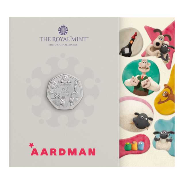 2026 50 Years of Aardman™ 50p Brilliant Uncirculated Colour Coin