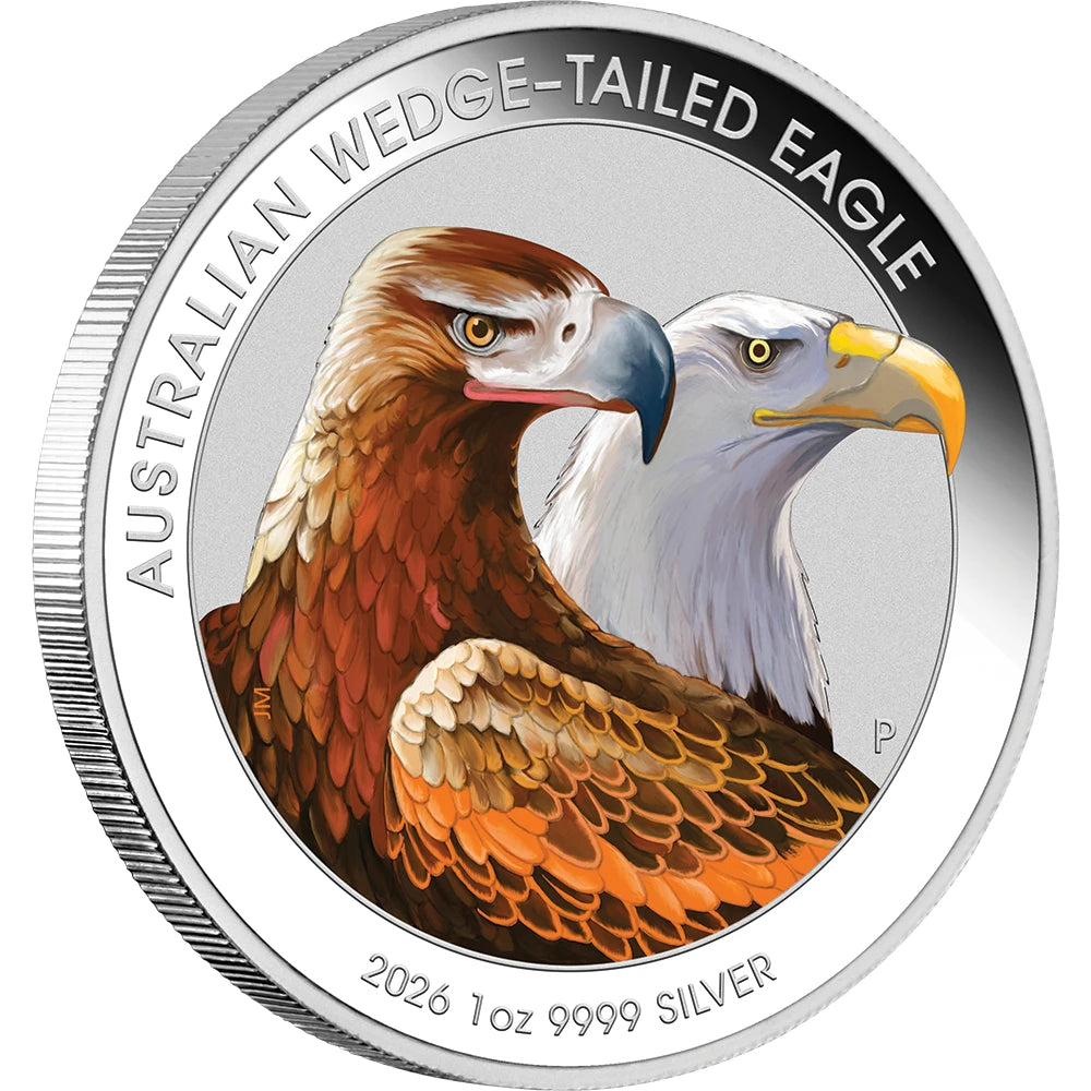 Australia Wedge-tailed Eagle 2026 $1 1oz Silver Coloured Coin in Card
