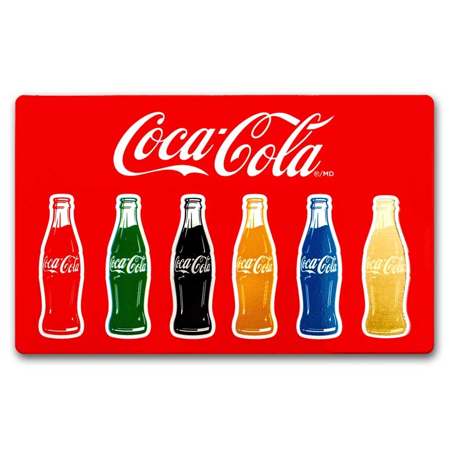 Coca-Cola 1/1000oz Gold Shaped Bottle Collectible in Display Card