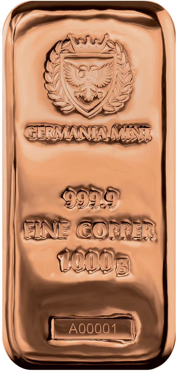Germania Mint Copper Cast Bar 1kg