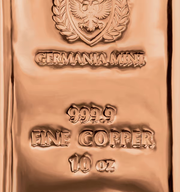 Germania Mint Copper 10oz Cast Vacuum Sealed Bar
