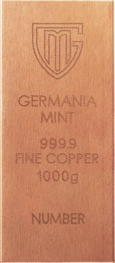 Germania Mint 1kg Raw Copper Bar