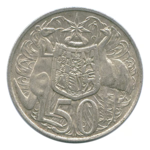 1966 Australian Round 50c Silver Coin (80% Silver)