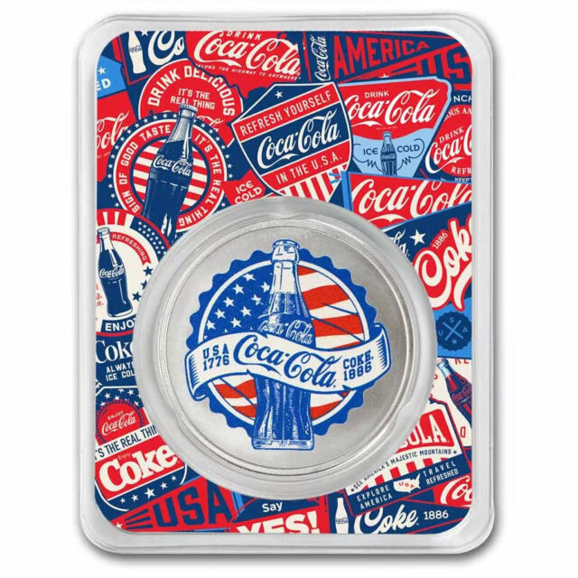 2026 Coca-Cola Americana 1oz Silver Colourised Coin in TEP