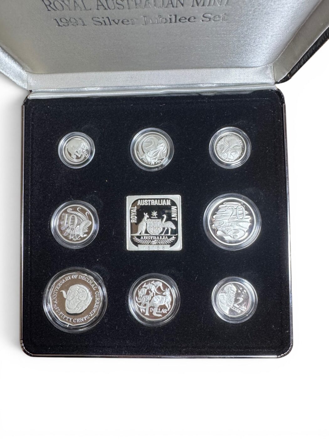 1991 Masterpieces in Silver – 25th Anniversary of Decimal Currency 9-Coin Proof Set