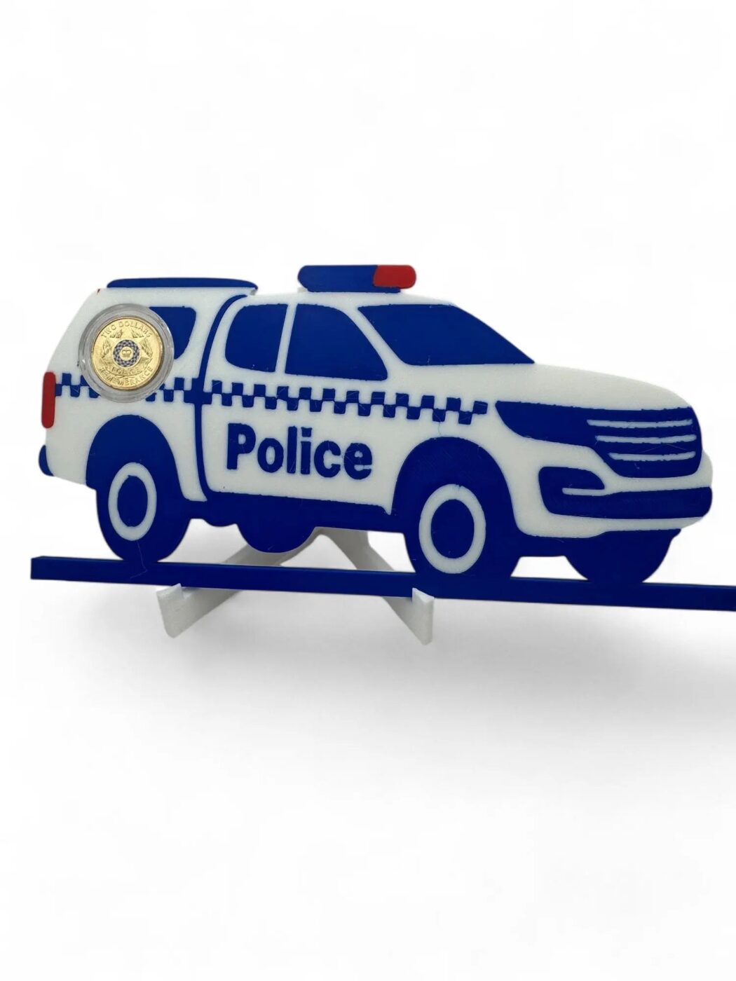 Police $2 Card Coin Display – 3D Printed with Capsule & Stand