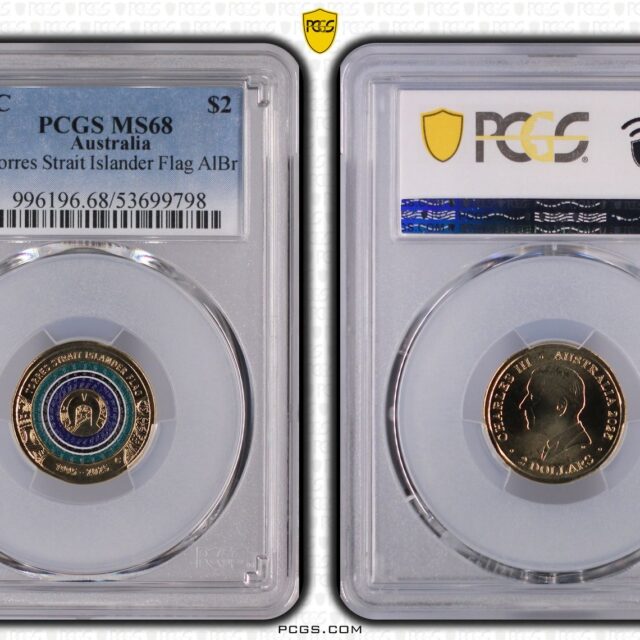 2025-C $2 Torres Strait Islander Flag Coloured Coin – PCGS MS68